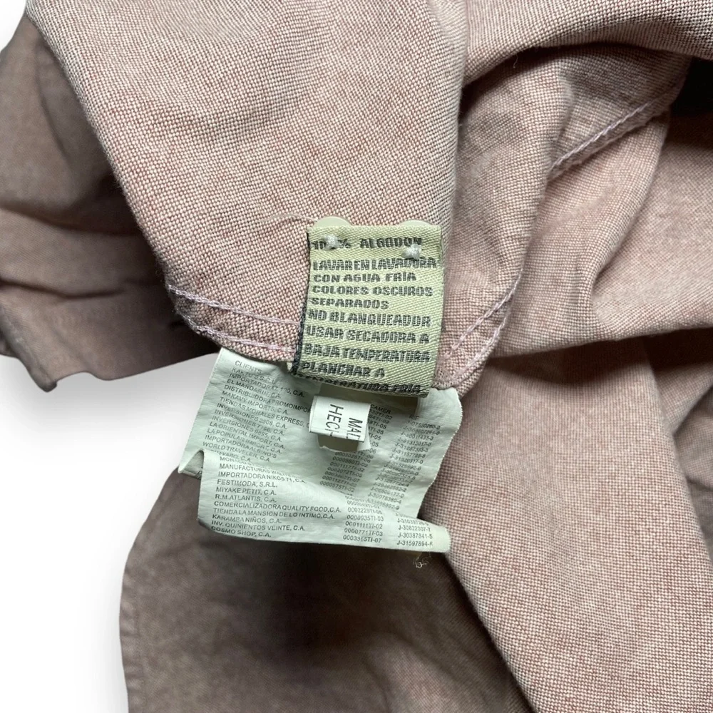 Antik Denim 100% Cotton Button Down Collar Shirt Size Large Pink Chambray - Picture 5 of 6